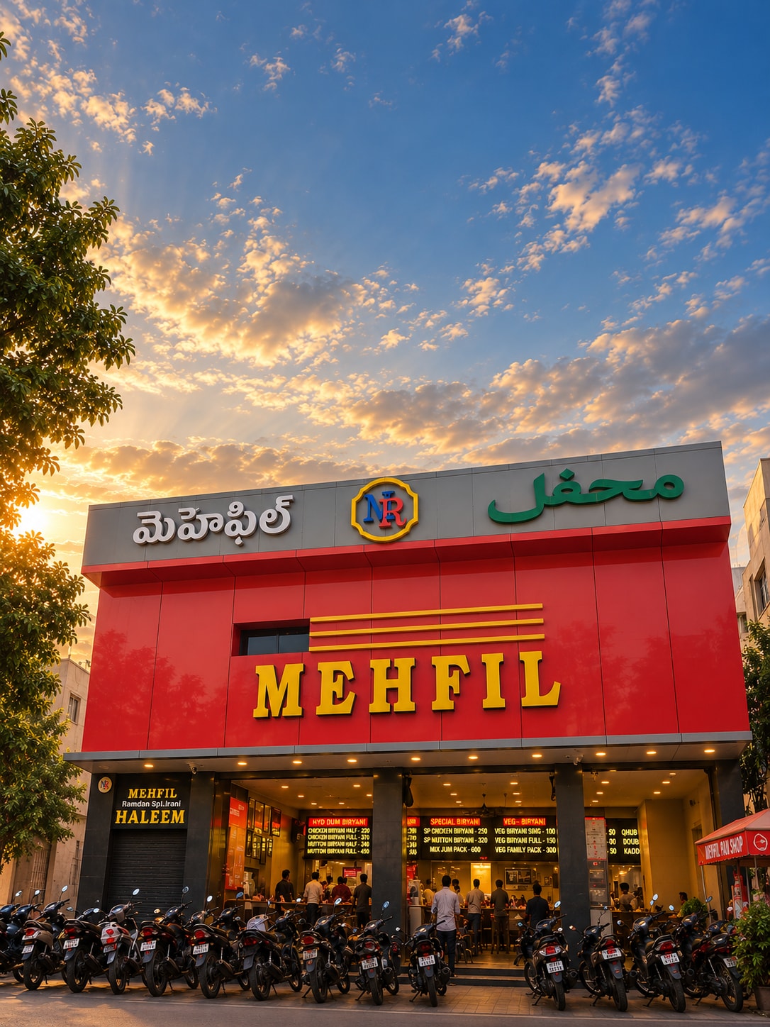 Mehfil Narayanguda, the first Mehfil restaurant, photographed from the street